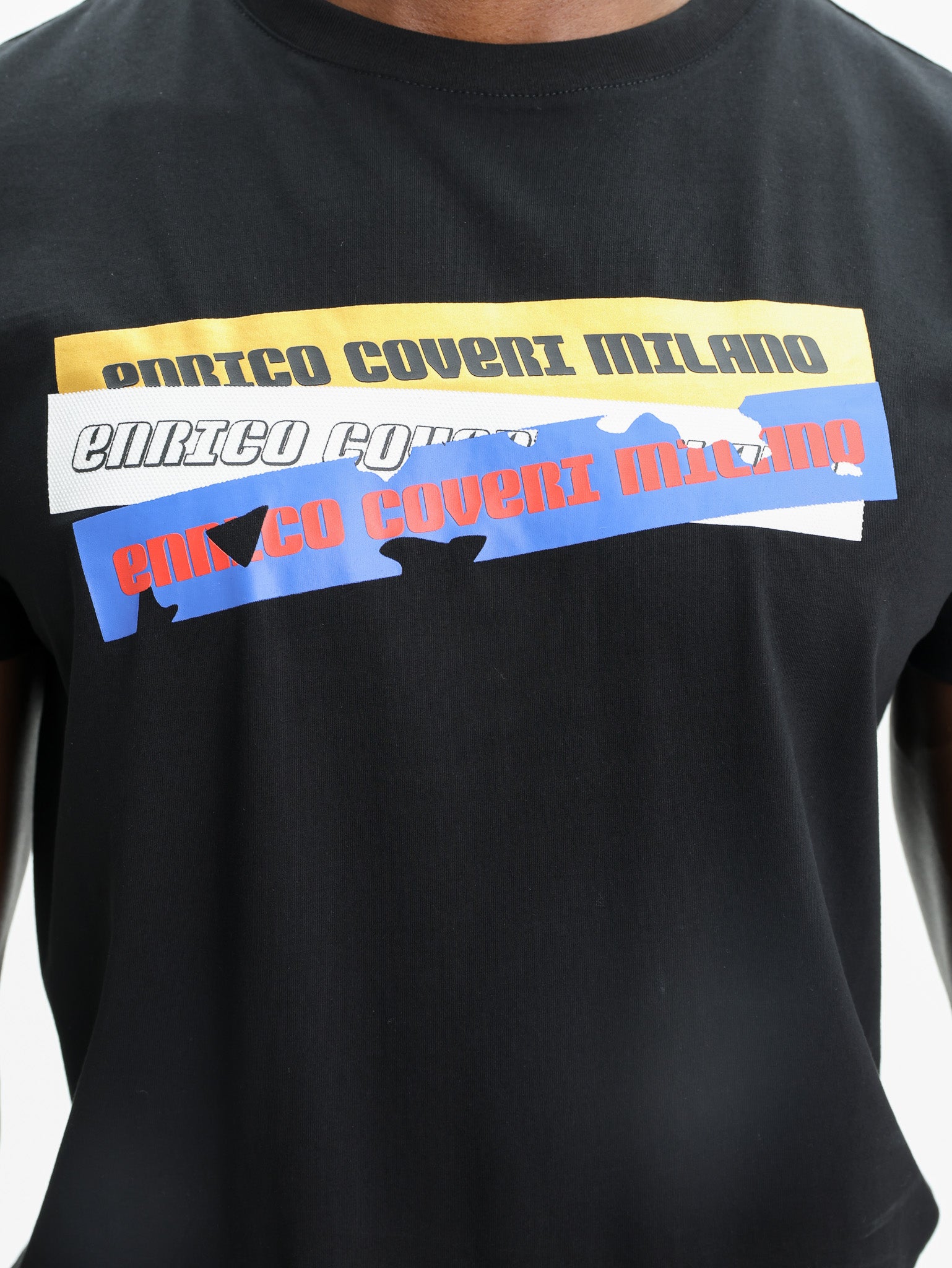 Enrico T-Shirt Overlap Logo Black